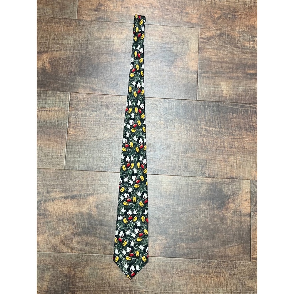 Disney Store Mickey Mouse Silk Tie Abstract Print Made in Italy Men's Necktie